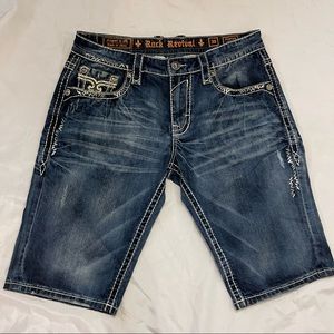 Mens Vintage Rock Revival Denim Shorts